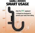 Pegboard Plastic Hooks  Designed For 1 4  Metal Pegboard Panel  Black  100pc