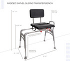 Sliding Tub Transfer Bench Shower Padded Chair Swivel Seat   Backrest 350lbs