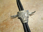 Old Pawn Taxco Southwestern Sterling Silver Long Horn   Bull   Steer Bolo Tie