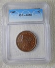 1847 Braided Hair Cent 1c   Icg Au 50  Nice Coin   