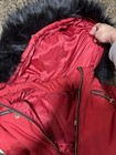 Women   s Winter Ski Snowboard Suit Hooded Faux Fur Jumpsuit Large Red Black White