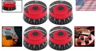 4pcs Black And Red Electric Guitar Bass Top Hat Knobs Speed Volume Tone         
