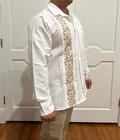 Hand Made Long Sleeve San Antonino Embroidery Mexican Guayabera Shirt 
