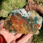 Jasper Moss Agate Multicolor  Natural Rough Slab  Java River Mine  265 Gr