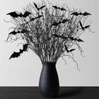21pcs Halloween Decorations Black Artificial Branches Picks Decor Berry Stems 