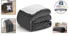 Sherpa Blanket Throw  Soft Cozy Fleece  Reversible  Grey  50 X 60 Inches