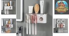 Large Capacity Wall-mounted Toothbrush Holder   Automatic Toothpaste Dispenser
