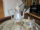 Vintage Gallion Silver Plated 6 Piece Footed Ornate Tea   Coffee Set  Mix Heavy 