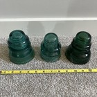 Lot Of 3 Vintage Aqua green Glass Insulators-hemingray No 40  Petticoat  And 42