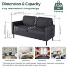 Fabric Loveseat Sofa With 2 Usb Ports - Small Couch For Living Room  Bedroom