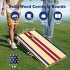 Cornhole Boards Set - Regulation Size 4x2 3x2ft Solid Wood Corn Hole Game Set Wi