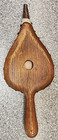 Vintage Wooden Fireplace Bellows Wood Leather Copper Tip Air Blower 18 5  7  1 75 