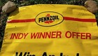 Pennzoil Indy 500 Car Vinyl Banner Sign Service Station Display Vtg Bottle 90s 