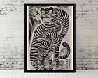 Japandi Wall Art Modern Oriental Wall Art Retro Asian Antique Framed Poster