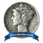 2 Rolls Of 50 -  10 Face Value Full Dates 90  Silver Mercury Dimes