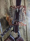 Silver Show Halter - Dark Oil - Silver   Copper Accents - Horse Size -lead Shank