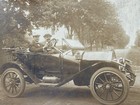 Antique Cabinet Card Photograph Touring Car Automobile 1912 2 Men Seater