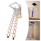 11 Steps Attic Ladder Pull Down Attic Stairs Wall-mounted Folding Stairs 