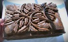 Vintage  Asian Heavily Carved Wood Box Very Fine