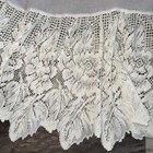 Vintage Full Double Bed Skirt Lace Farmhouse Cottage Ivory Cream 78x57 Base