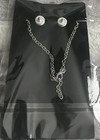 Necklace And Earring Wedding Bridal Jewelry Set  Crystal Silver Platednew Sealed