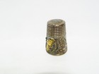 Thimble Vintage Silver-plated Topazio Portugal Enamel  monarch  W flowers