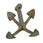 Ship Anchor Sculpture Shelf Sitter Paperweight Verdigris Patina Cast Iron 7 In