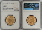 Brazil 1813-r Jo  o Prince Regent Gold 4000 Reis Ngc Au-58