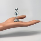 Alien Holding Faceted Blue Crystal Ball Pewter Statue S-006