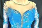 Cambodia Khmer Traditional Out Fit Women Size L Blue Koran Silk Lace 