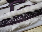 Equestrian Stockholm Royal Purple Halter With Fur   Lead Rope Set Size Full
