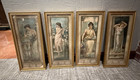 Swifts Calendar Girl 1902 Jules Delaroche Prints Gold Frames Set Lot 4 Victorian