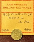 1863 Philippines Gold Peso Isabella Ii Au