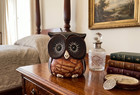 Hand Carved Wooden Owl Sculpture Painted Carving Wood Bird Figurine Statue Decor