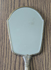 Rare Vintage 1950s Gold Tone  Brass Hand-held Vanity Mirror With Floral Design