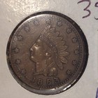 1863 Civil War Patriotic Token Indian Head Scoville Copper Circulated