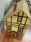 Vintage 1940s 2 Story Tudor Style Dollhouse Red Brick 5 Room Holds 1 16 Furnitur