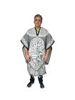 Xxxl Mexican Poncho   Quetzalcoatl    One Size   Gaban   Light Gray   White