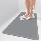  Non Slip Bathtub Mat  17x36 Inches Extra Long 36  X 17   rectangular  Grey