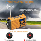 Emergency Radio With Noaa Weather Alert  5000mah Solar Hand Crank Portable Am fm