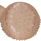 Vtg Handmade Decorative Accent Throw Pillows Peach Satin Ecru Doily Embellished