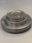 Vintage Pewter Plate Set Of 24   Mixed Sizes Dinner Salad Bread