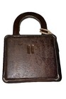 Antique German Style Square Padlock W Keys Clover Mark Vintage Iron Lock