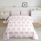 Bow Bedding Set Boys Girls Twin Size Pink Girls Bow Comforter Set For Kids Wo   