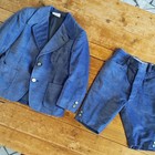 Vintage Sic Cremona Suit Boys 5 Blue Velvet Jacket Breeches Tailored Italy Made