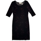 Vintage 90s Velvet Midi Maxi Dress Size L Brown Floral Boho Whimsy Liz Claiborne