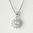 S925 Sterling Silver Jewelry Set  Moissanite  Zirconia Necklace  Earring  Ring