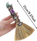 Crystal Witch Altar Broom - Witchcraft Supplies With Moon Design Amethyst Wiccan