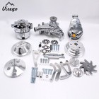 Alternator Power Steering Long Water Pump W  Pulley   Bracket Kit For Sbc Chevy