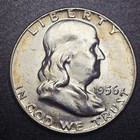 1956-p Franklin Half Dollar 90  Silver 